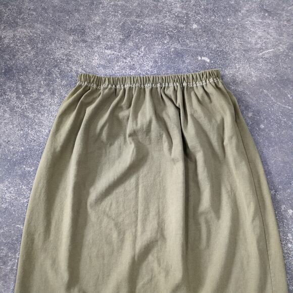 Vintage Blue Fish Skirt Green Hand Printed Wheels Cottage Summer Beach Waist 26 - Picture 2 of 8